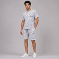 Men's Premium Grey Camouflage T-Shirt and Shorts Co-Ord Set - Soft Cotton Summer Casual Wear