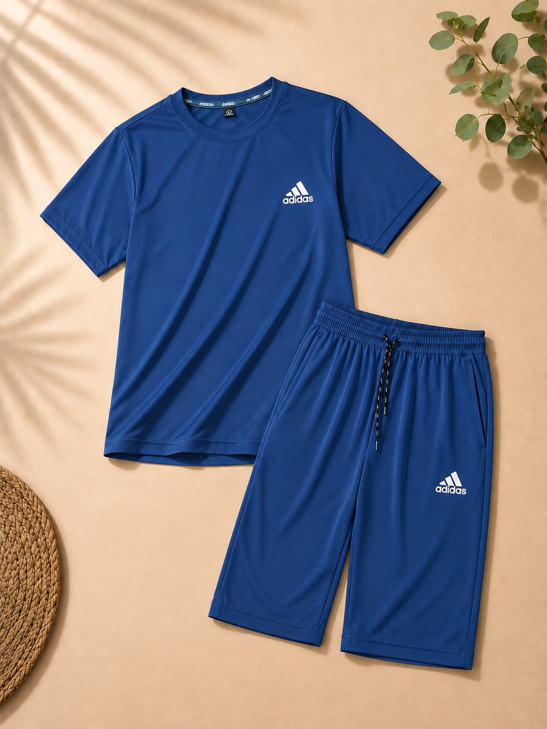 Premium men's royal blue t-shirt and shorts co-ord set crafted from soft, breathable fabric. Includes a classic crew neck t-shirt and matching elastic waist shorts with side pockets, ideal for summer casual wear, fitness, travel, and everyday comfort.